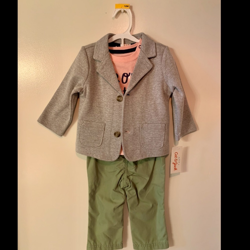 Cat and Jack boy 3 piece pant set.